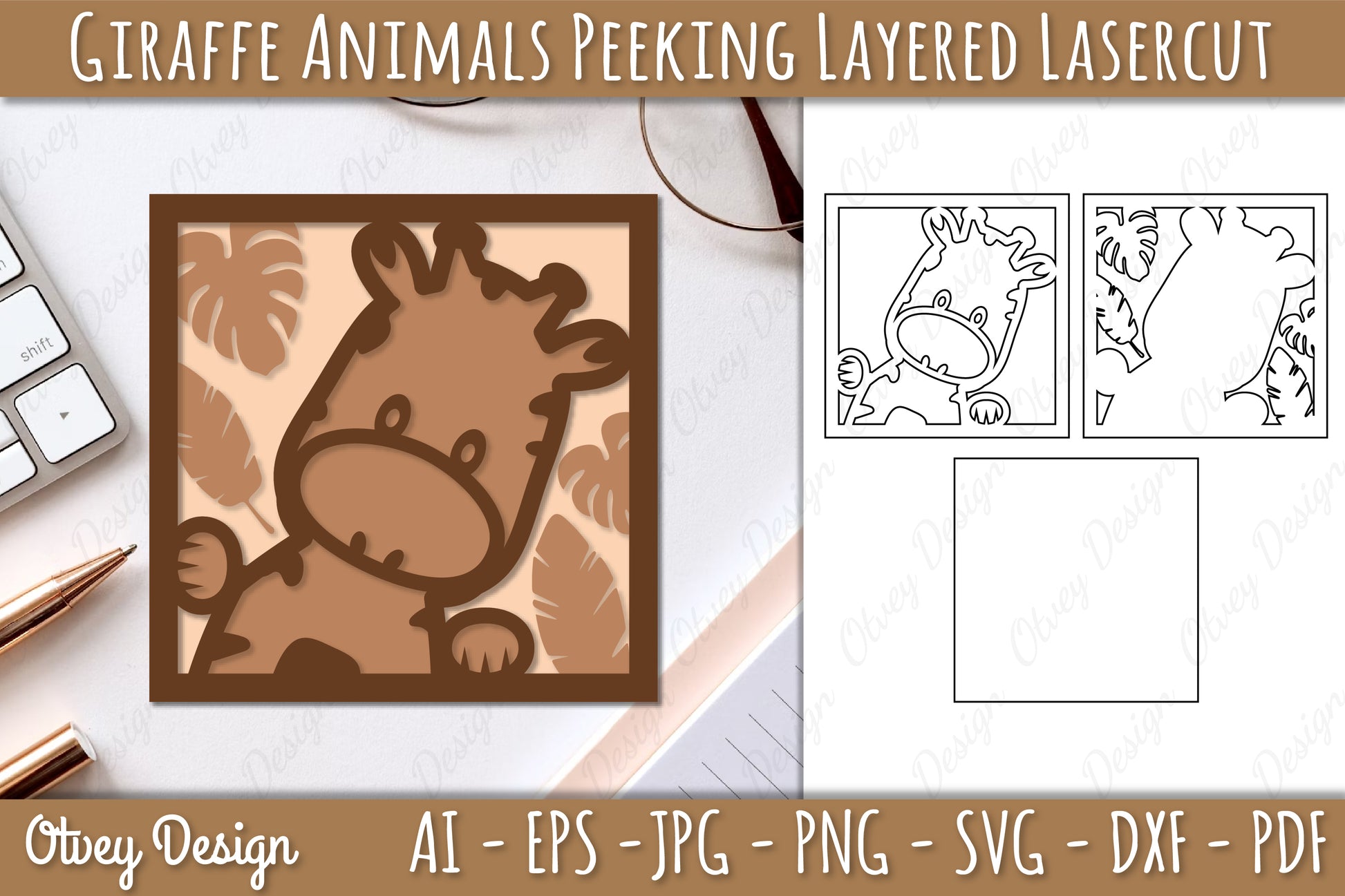 Animals Peeking Layered Lasercut SVG Bundle 1 - CraftNest - Digital Crafting and Art