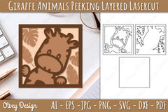 Animals Peeking Layered Lasercut SVG Bundle 1 - CraftNest - Digital Crafting and Art