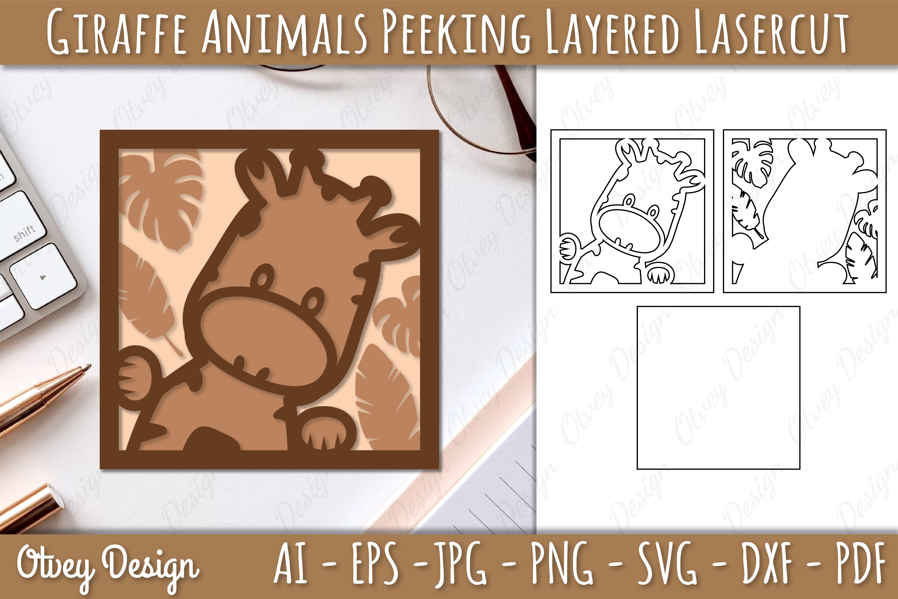 Animals Peeking Layered Lasercut SVG Bundle 1 - CraftNest - Digital Crafting and Art