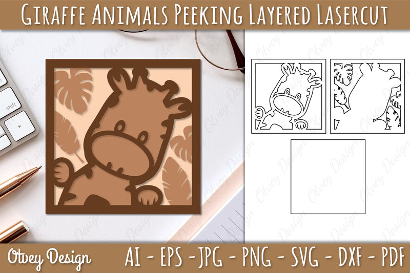 Animals Peeking Layered Lasercut SVG Bundle 1 - CraftNest - Digital Crafting and Art