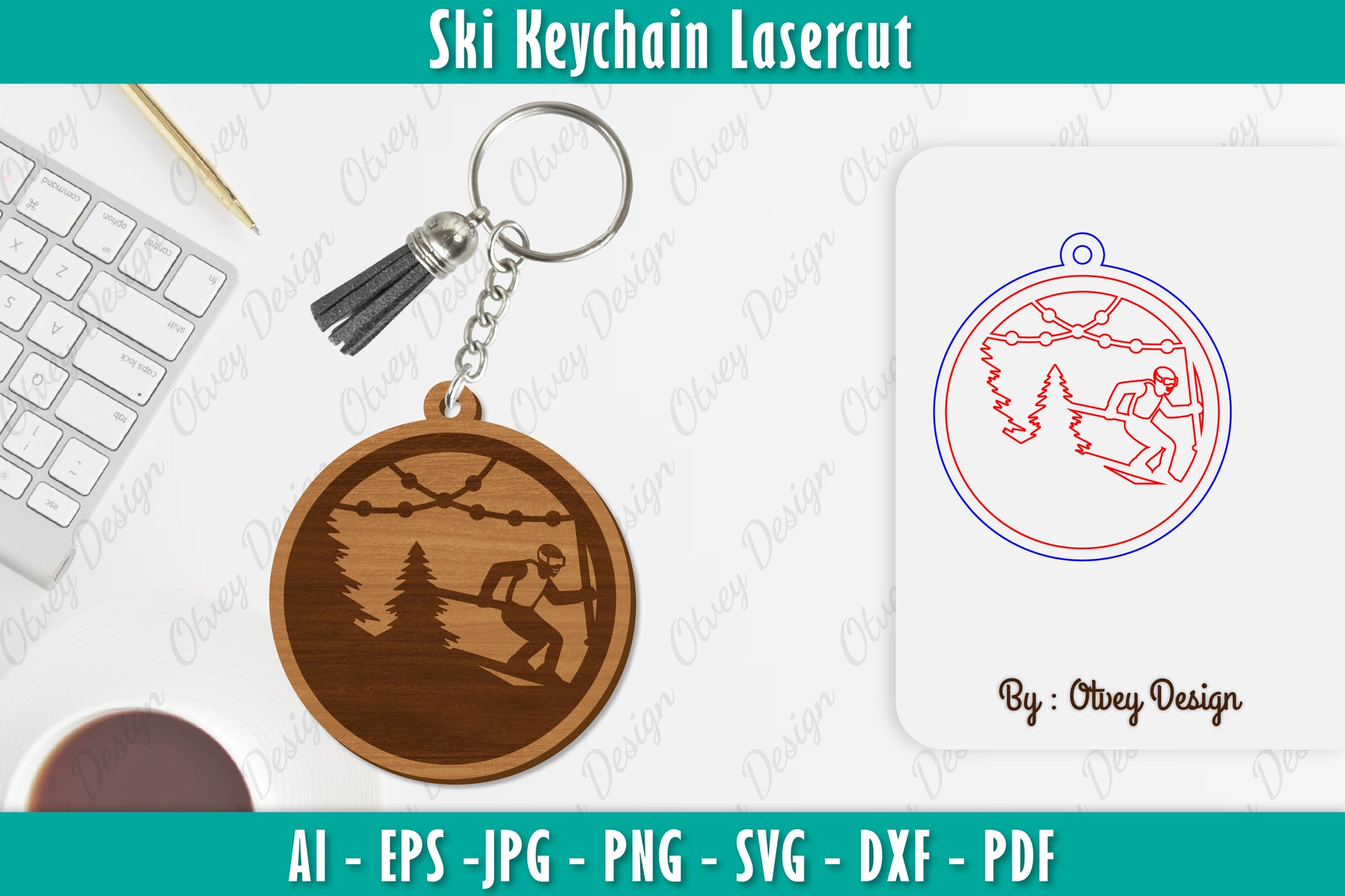 Ski Keychain Lasercut SVG Bundle 1 - CraftNest - Digital Crafting and Art