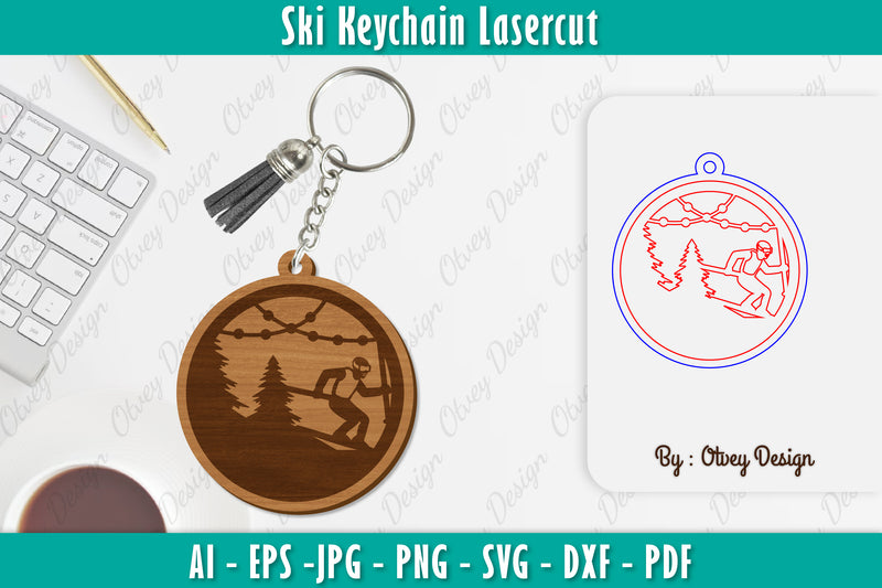 Ski Keychain Lasercut SVG Bundle 1 - CraftNest - Digital Crafting and Art