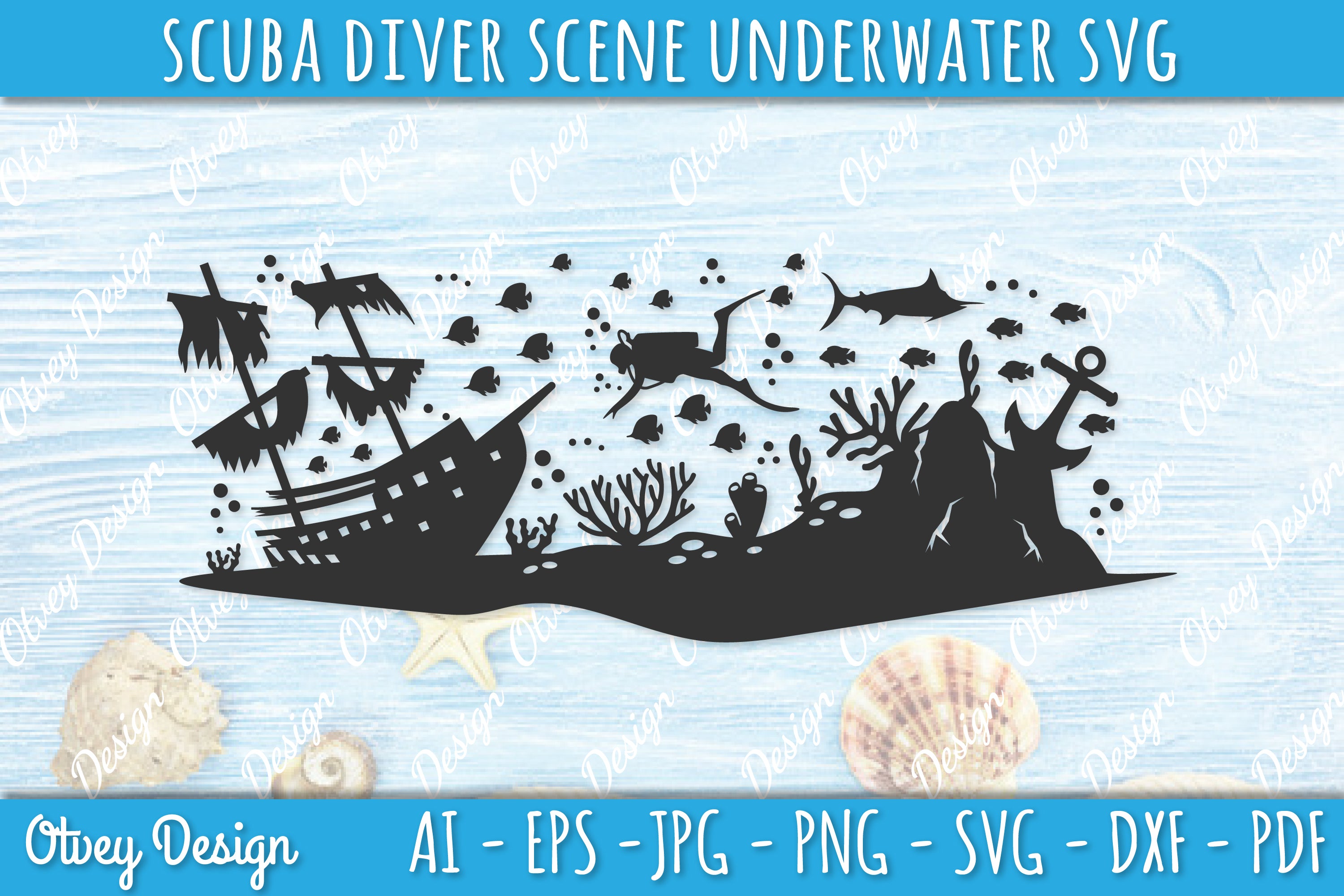 Scuba Diver Underwater World SVG Bundle 1 - CraftNest - Digital Crafting and Art