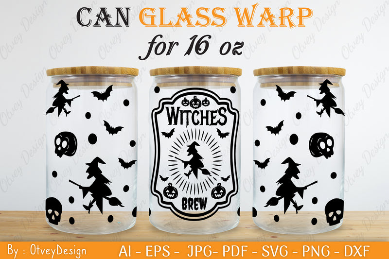 Halloween 16 oz Can Glass Wrap SVG Bundle 2 - CraftNest - Digital Crafting and Art