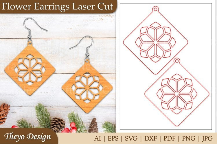Lasercut Flower Earrings SVG Bundle