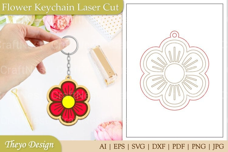 Flower Keychain SVG Bundle