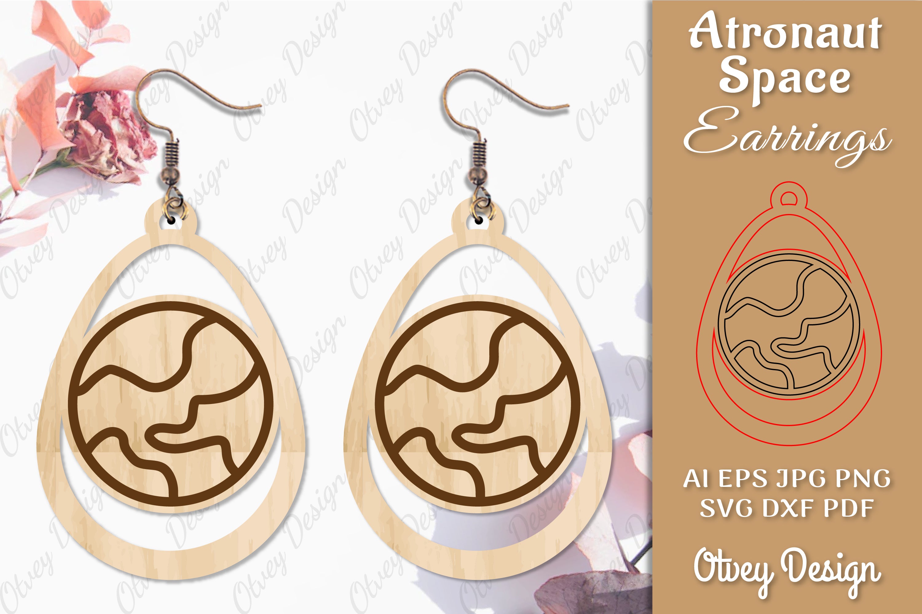 Astronaut Space Keychain Earring SVG Bundle 33 - CraftNest - Digital Crafting and Art