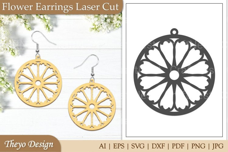 Flower Earrings Lasercut SVG Bundle