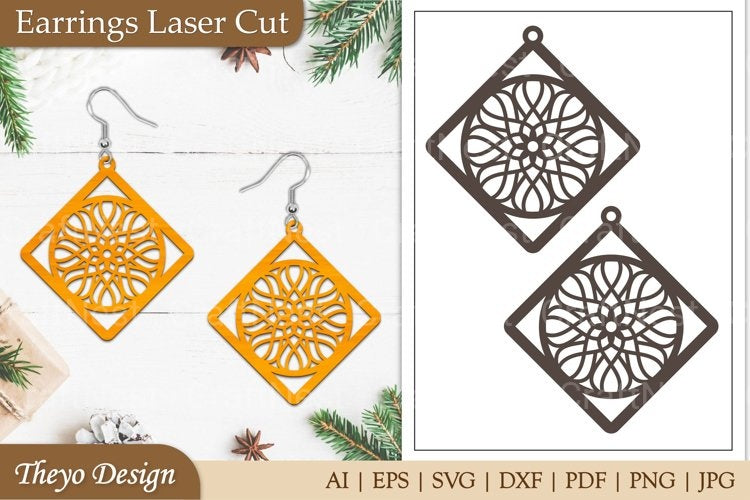 Lasercut Mandala Earrings SVG Bundle