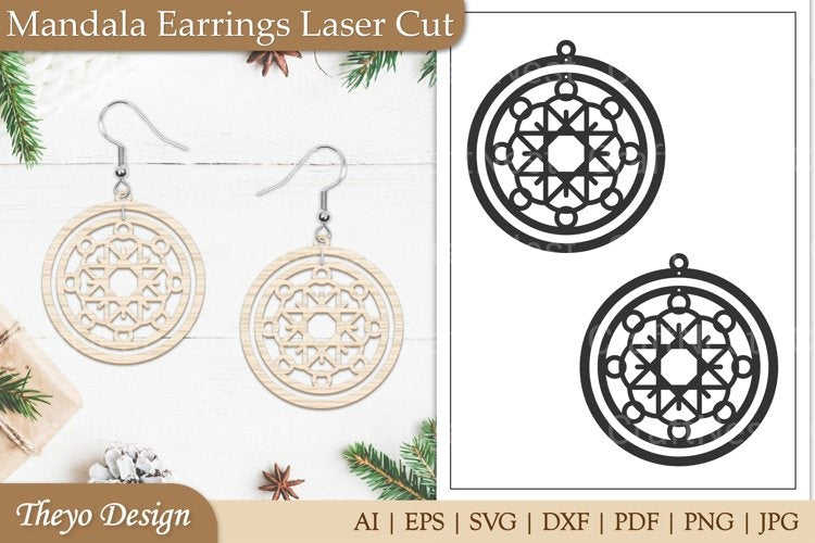 Earrings Mandala SVG Bundle
