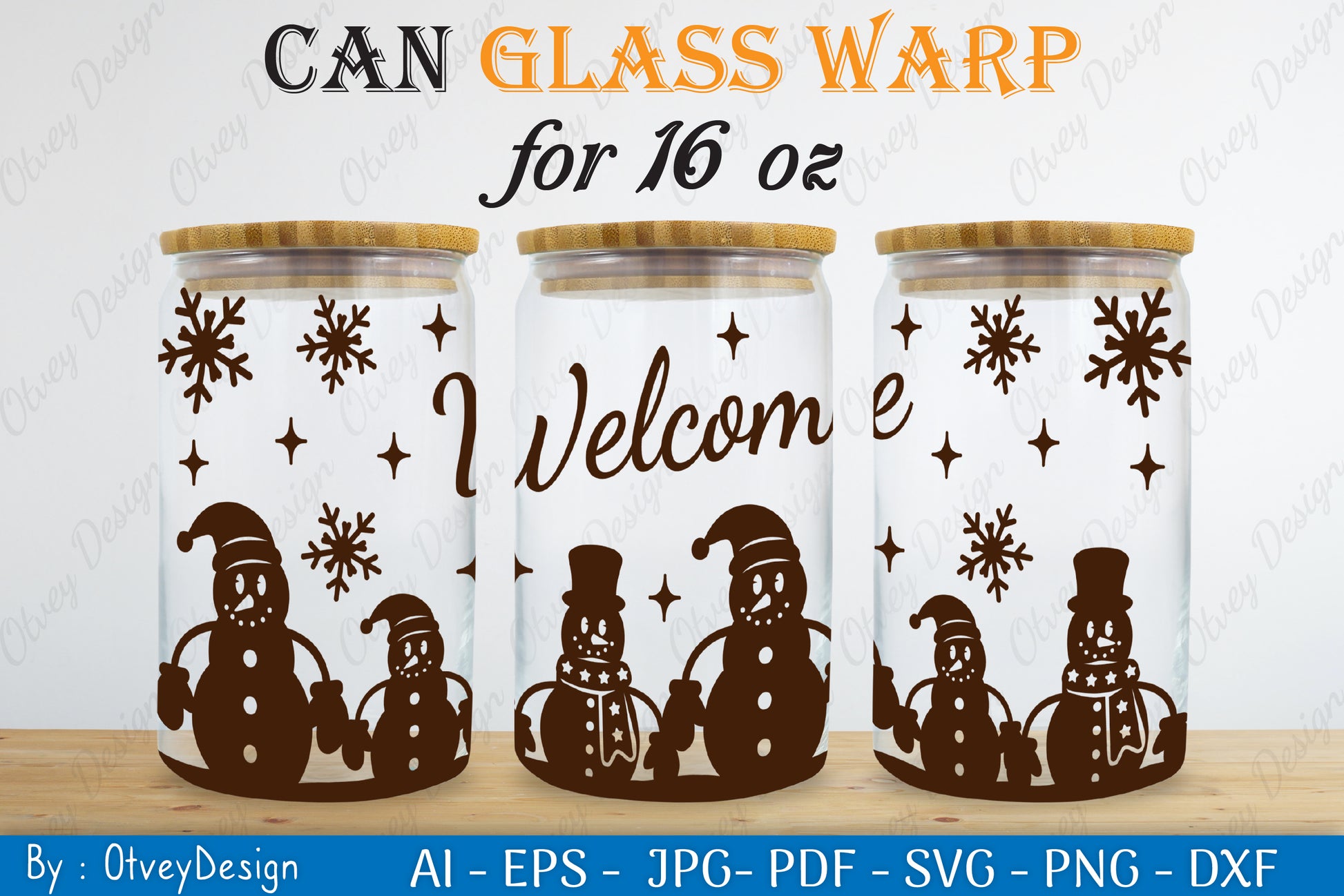 Snowman Can Glass 16 OZ SVG Bundle 2 - CraftNest - Digital Crafting and Art