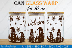 Snowman Can Glass 16 OZ SVG Bundle 2 - CraftNest - Digital Crafting and Art