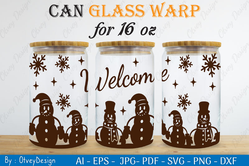 Snowman Can Glass 16 OZ SVG Bundle 2 - CraftNest - Digital Crafting and Art