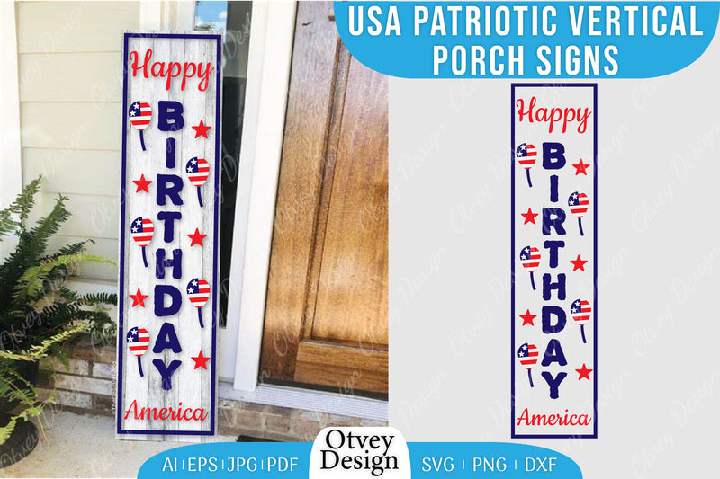 USA Patriotic Vertical Porch Signs SVG Bundle 13 - CraftNest - Digital Crafting and Art