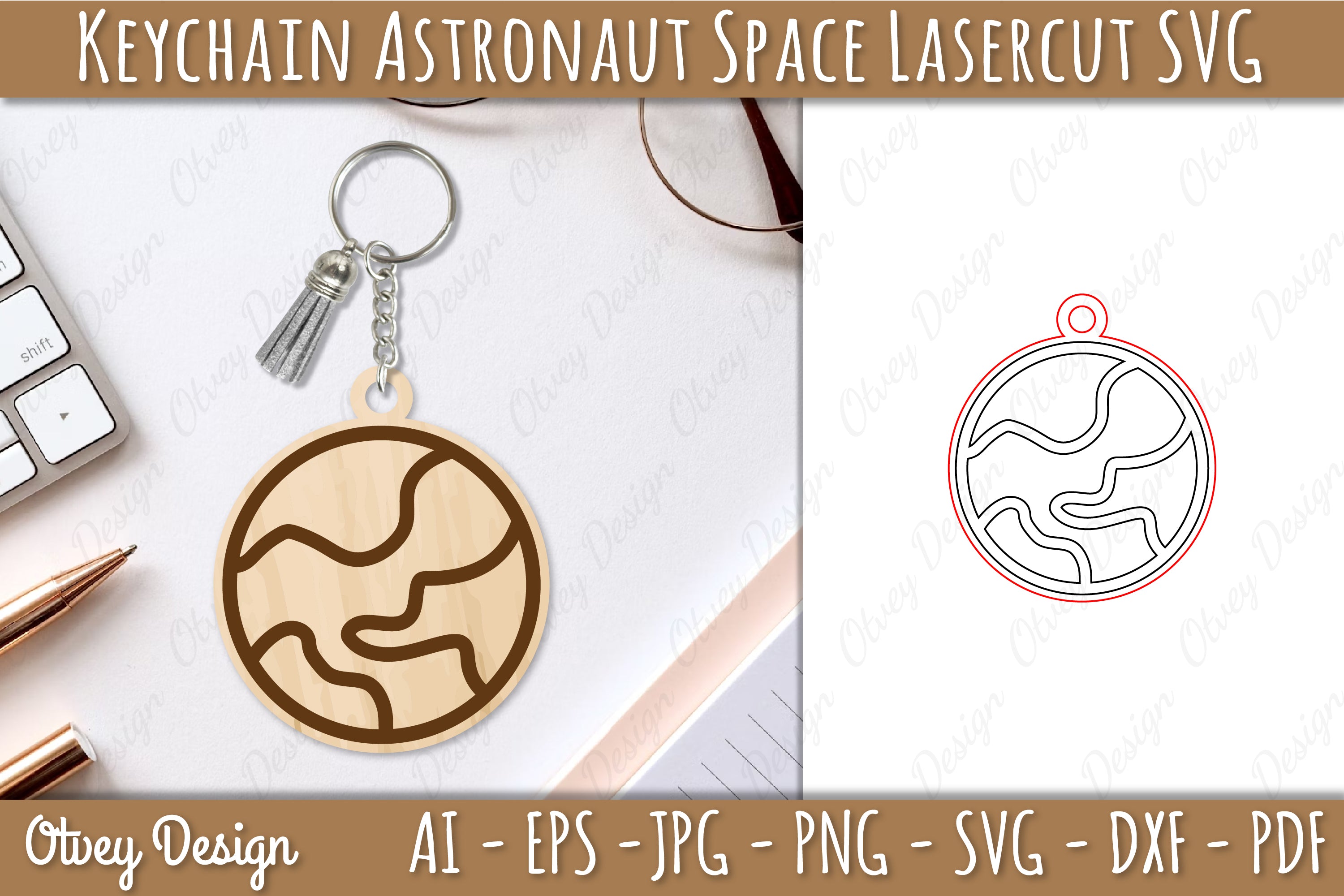 Astronaut Space Keychain Earring SVG Bundle 13 - CraftNest - Digital Crafting and Art