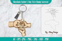 Father's Day Fist Bump Keychain SVG Bundle 6 - CraftNest - Digital Crafting and Art