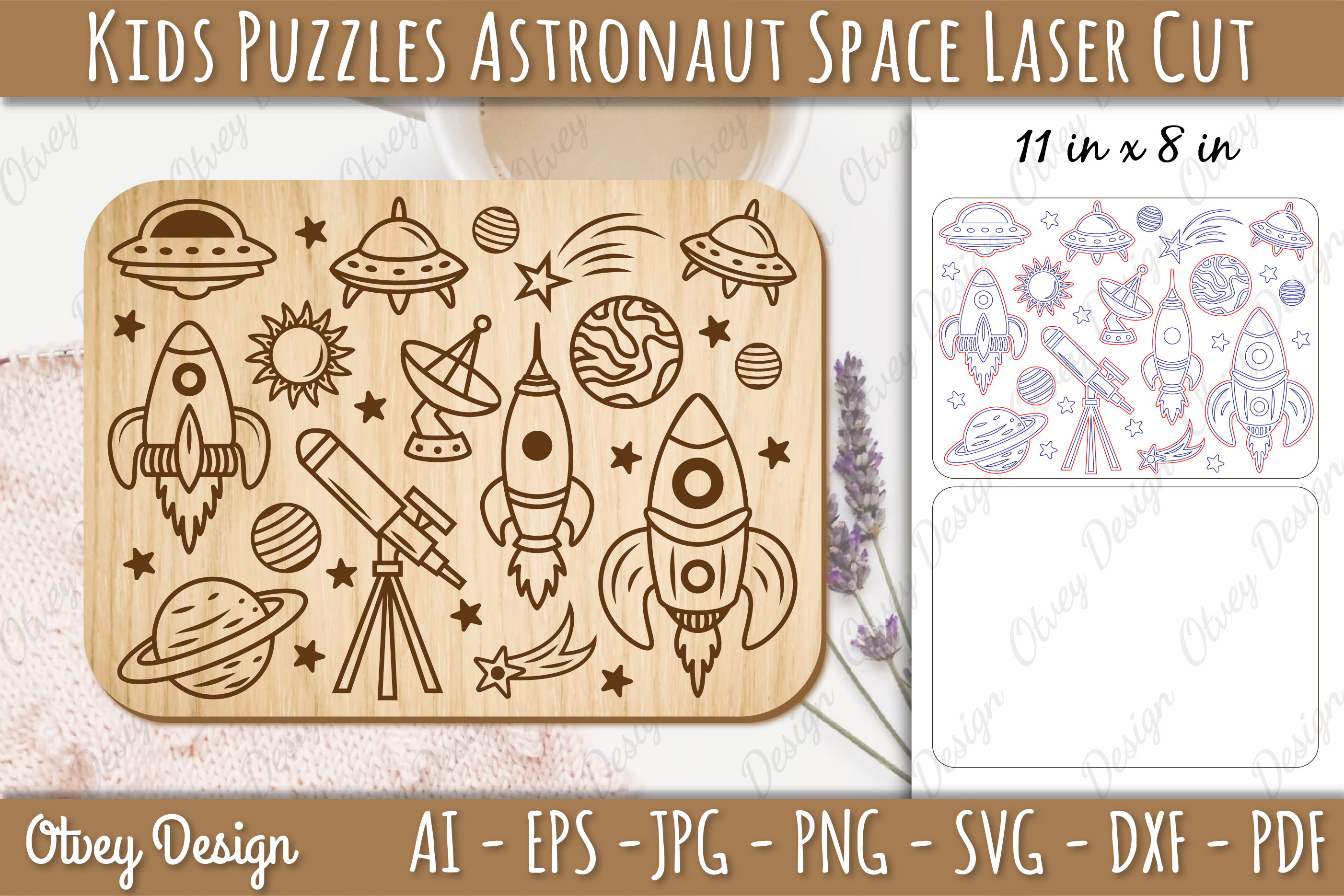 Kids Astronaut Space Puzzles SVG Bundle