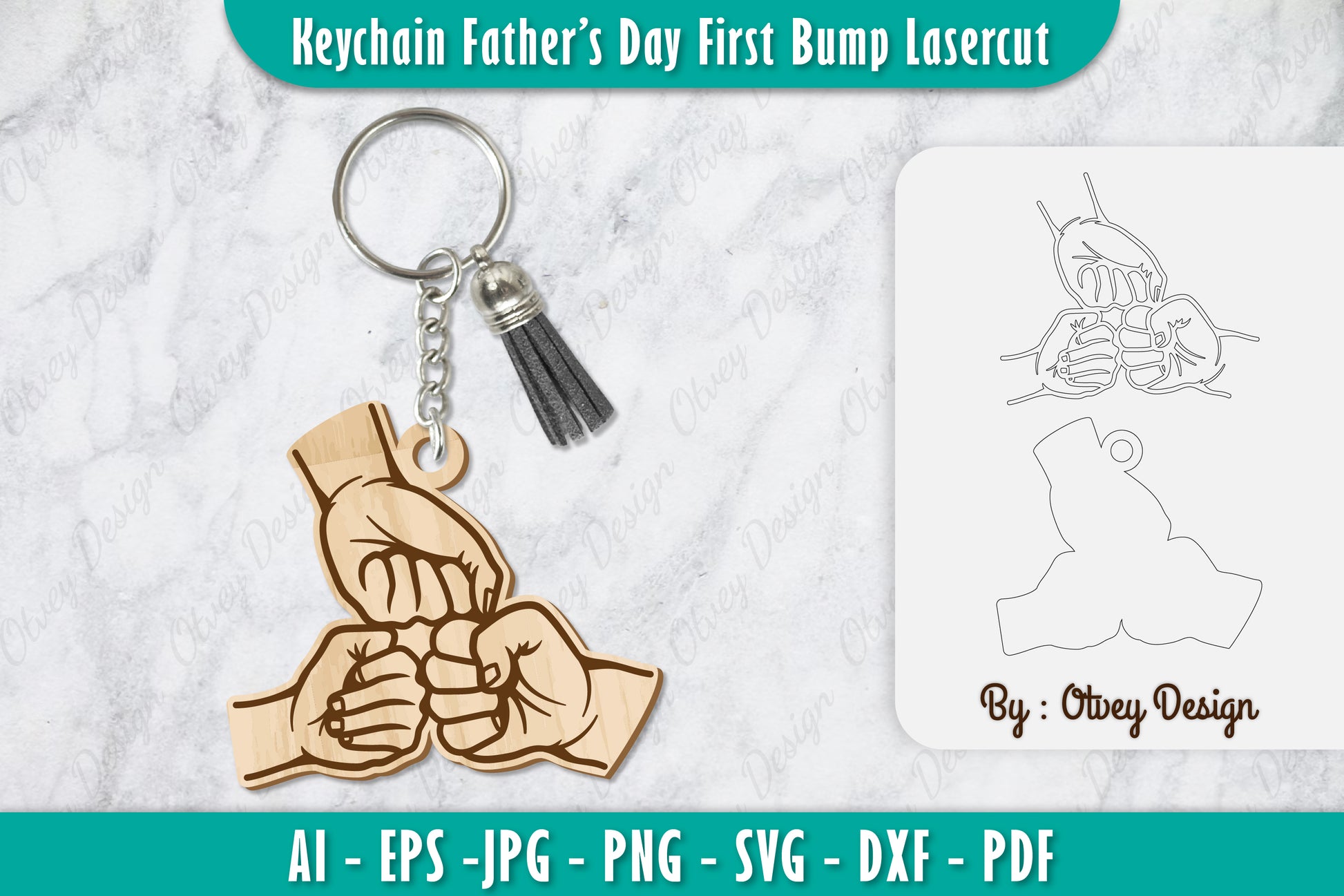 Father's Day Fist Bump Keychain SVG Bundle 7 - CraftNest - Digital Crafting and Art