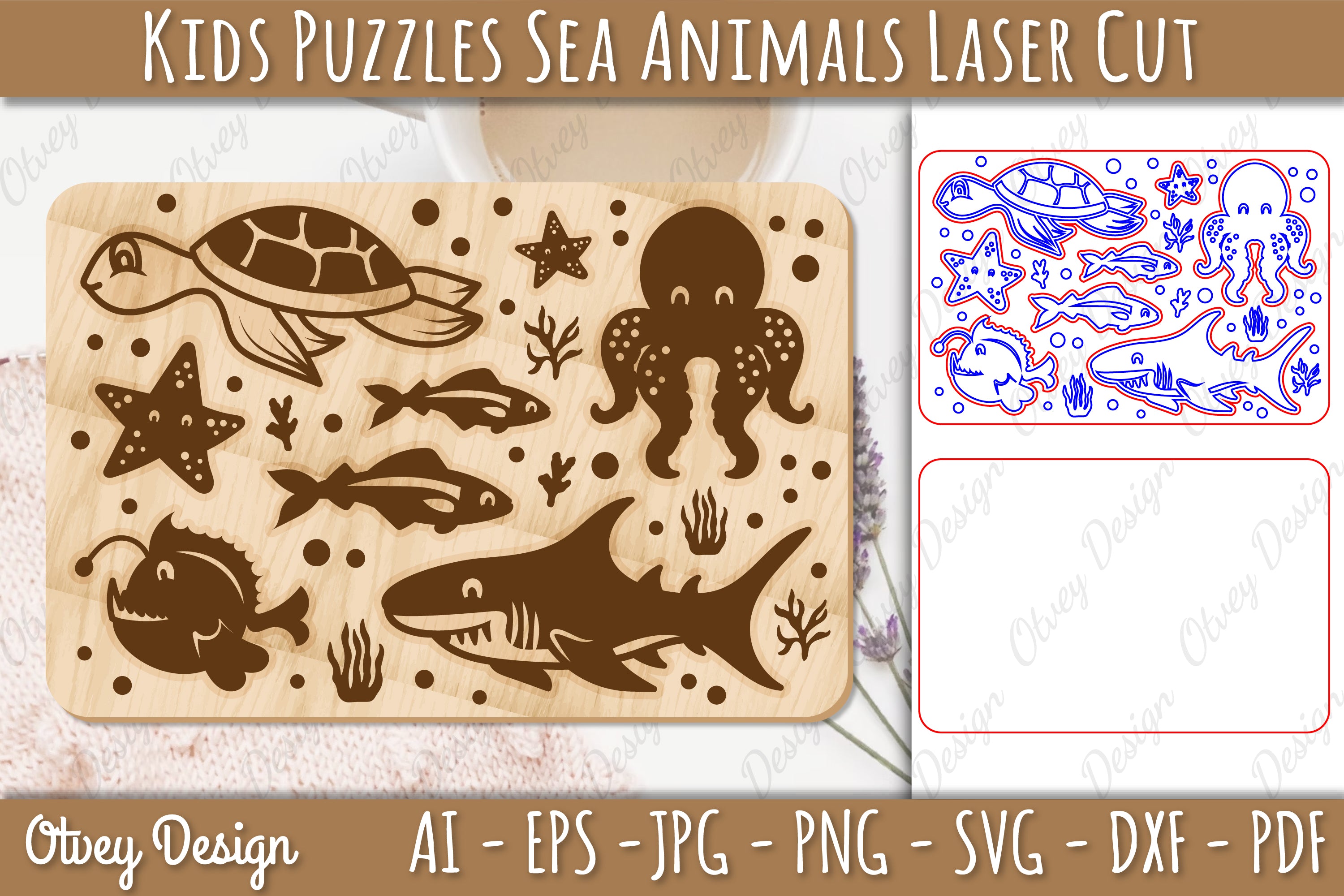 Kids Sea Animals Puzzles SVG Bundle