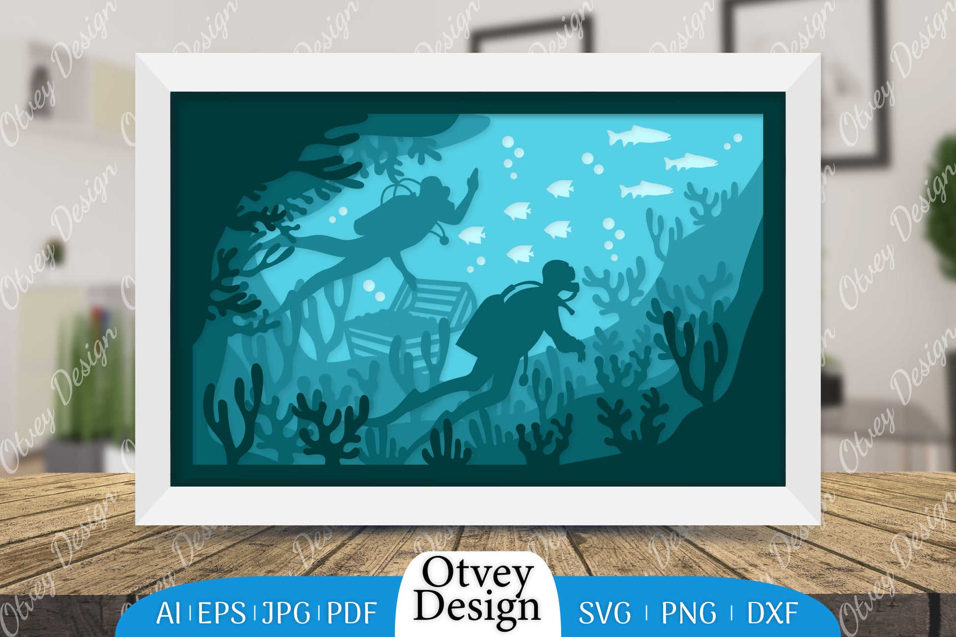 Scuba Diver 3D ShadowBox SVG Bundle 2 - CraftNest - Digital Crafting and Art