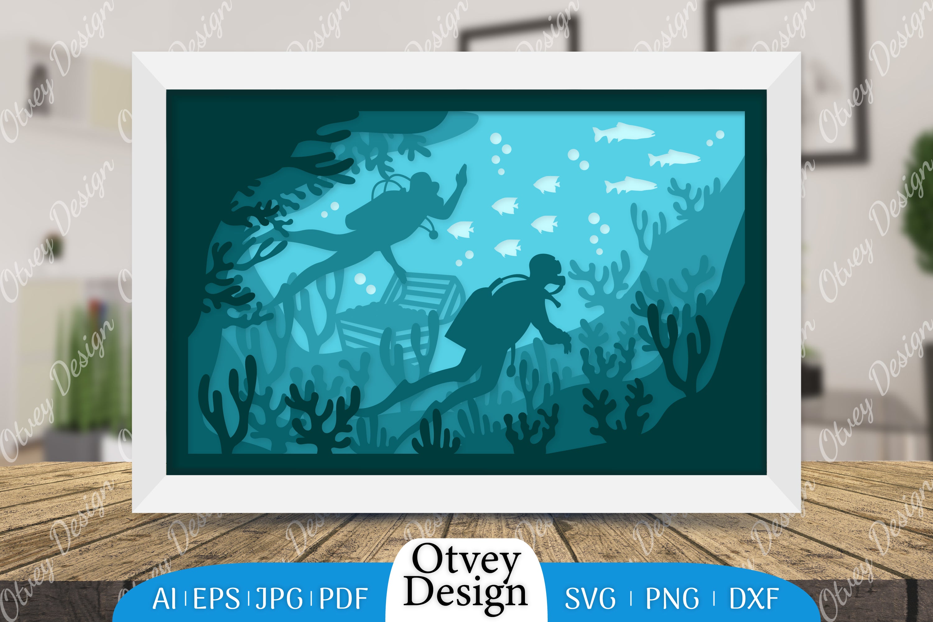 Scuba Diver 3D ShadowBox SVG Bundle 2 - CraftNest - Digital Crafting and Art