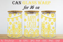 Happy Easter Day 16oz Can Glass Wrap SVG Bundle 5 - CraftNest - Digital Crafting and Art