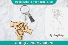 Father's Day First Bump Keychain SVG Bundle 5 - CraftNest - Digital Crafting and Art