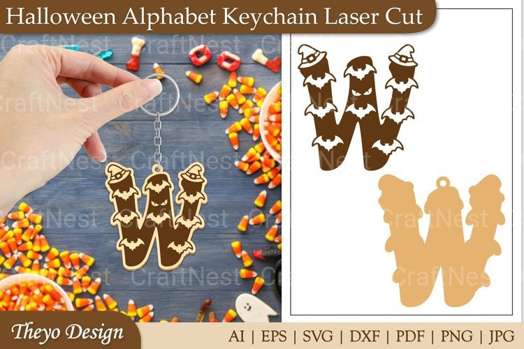 Halloween Keychain Alphabet SVG