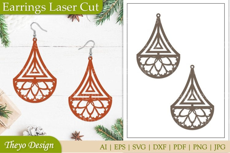 Earrings Lasercut Mandala SVG Bundle