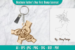 Father's Day First Bump Keychain SVG Bundle 6 - CraftNest - Digital Crafting and Art