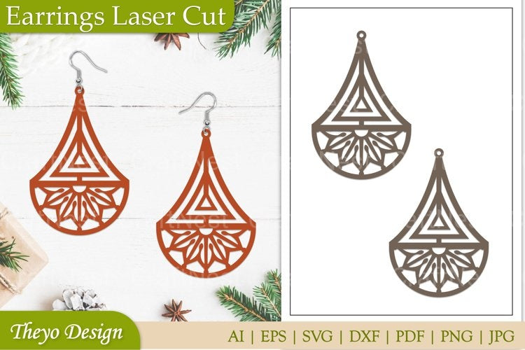 Lasercut Mandala Earrings SVG Bundle