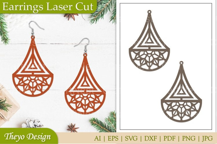 Earrings Lasercut Mandala SVG Bundle