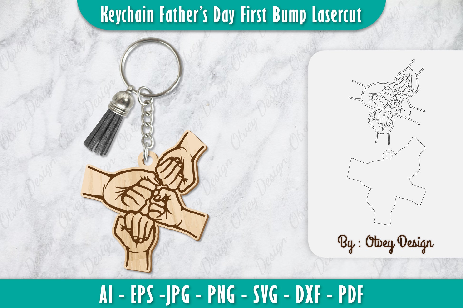 Father's Day Fist Bump Keychain SVG Bundle 9 - CraftNest - Digital Crafting and Art