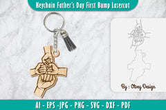Father's Day Fist Bump Keychain SVG Bundle 10 - CraftNest - Digital Crafting and Art