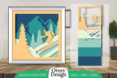 Ski 3D Shadowbox Layered SVG Bundle 2 - CraftNest - Digital Crafting and Art