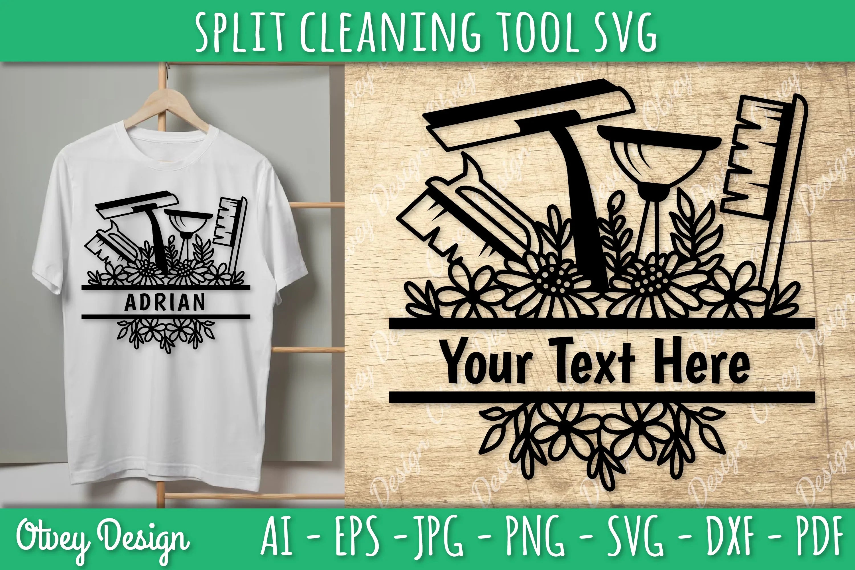 Split Monogram Cleaning Tool SVG Bundle 3 - CraftNest - Digital Crafting and Art