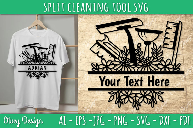 Split Monogram Cleaning Tool SVG Bundle 3 - CraftNest - Digital Crafting and Art