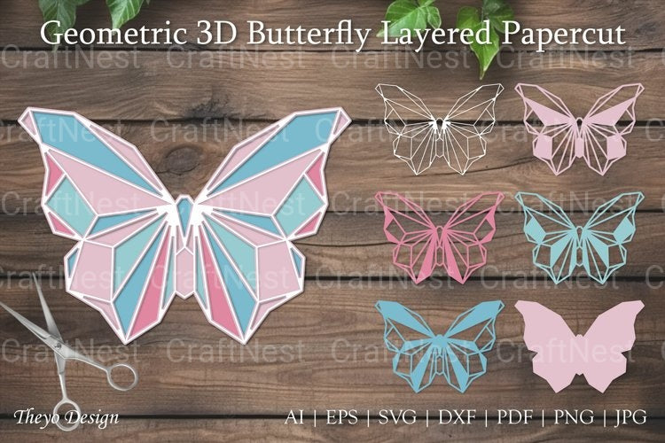 Geometric D Butterfly SVG Bundle