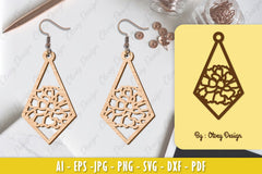 Flower Earring Laser Cut SVG Bundle 93 - CraftNest - Digital Crafting and Art