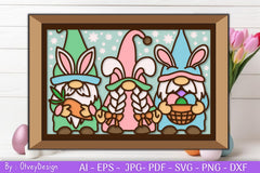 Gnome Easter 3D Shadow Box Layered Papercut SVG Bundle 2 - CraftNest - Digital Crafting and Art