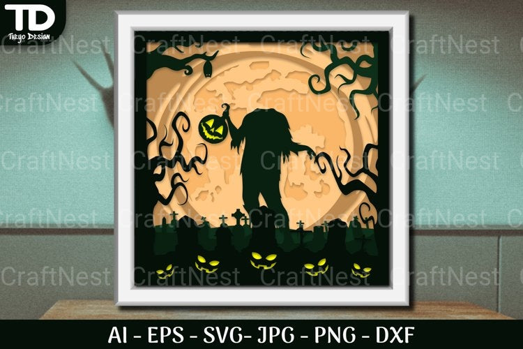 Shadow Helloween Layered Papercut SVG