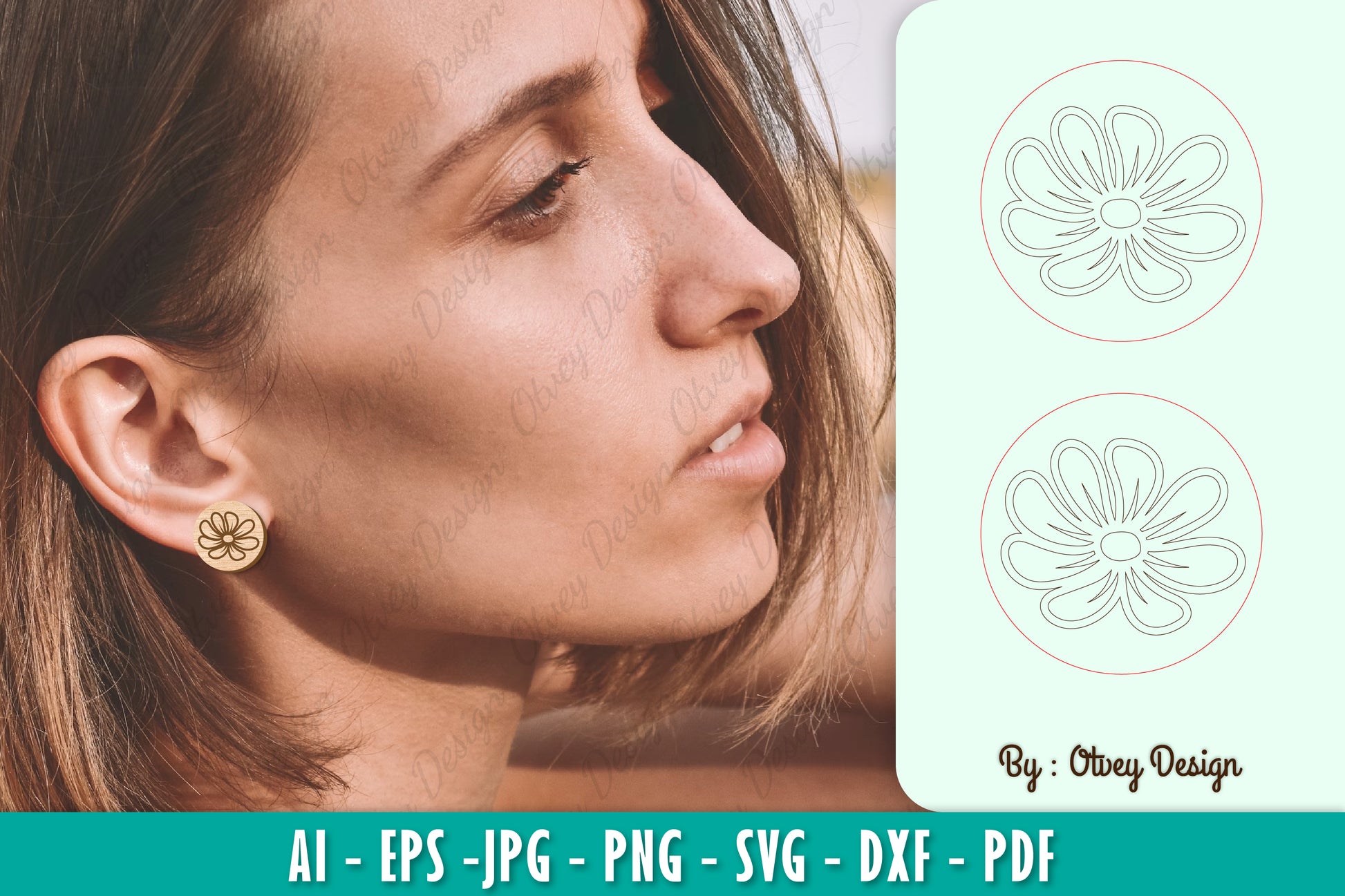 Flower Earring SVG Bundle 53 - CraftNest - Digital Crafting and Art