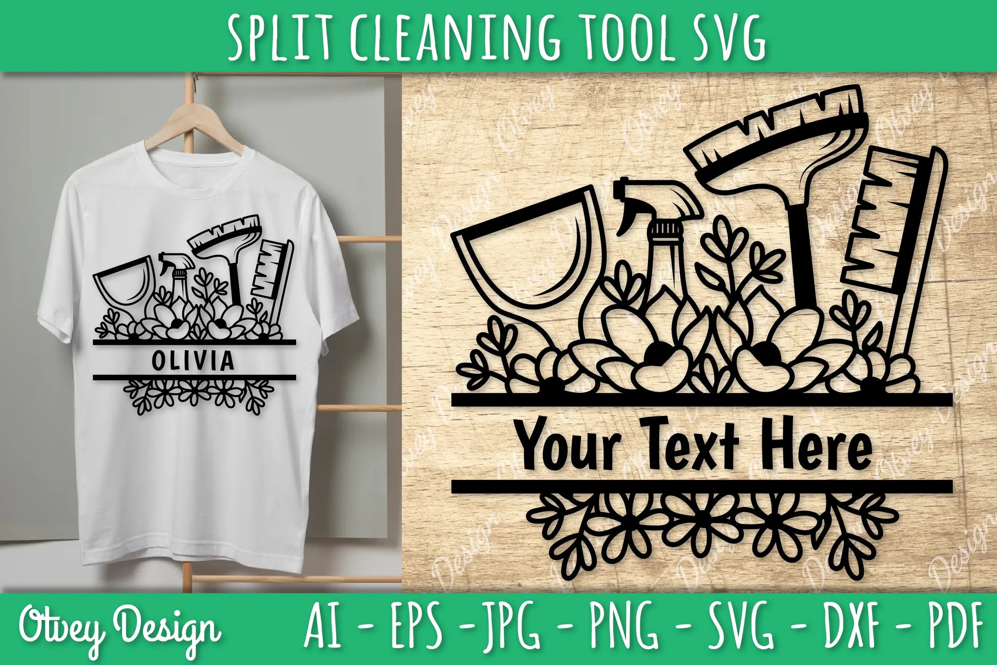 Split Monogram Cleaning Tool SVG Bundle 4 - CraftNest - Digital Crafting and Art