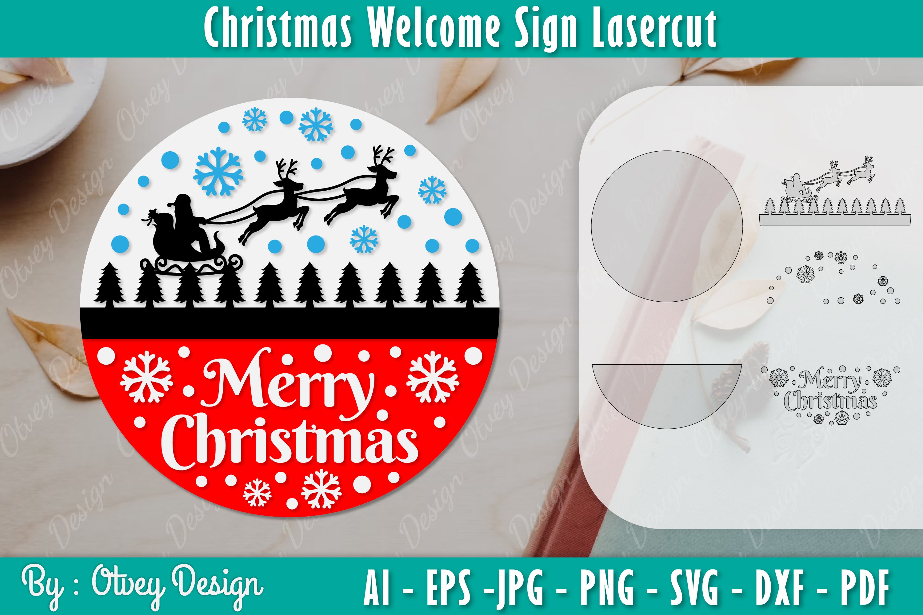 Christmas Welcome Sign SVG Bundle 5 - CraftNest - Digital Crafting and Art