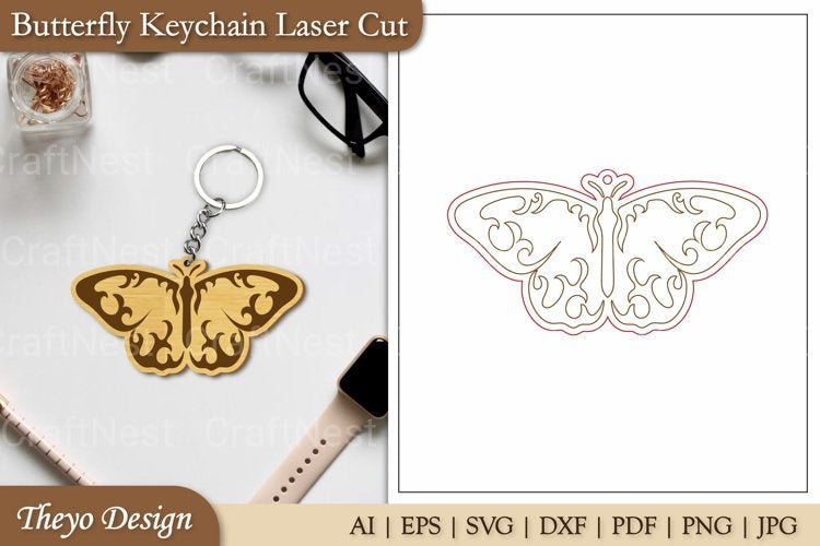 Keychain Butterfly SVG Bundle