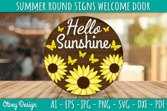 Summer Welcome Door Hangers SVG Bundle 5 - CraftNest - Digital Crafting and Art