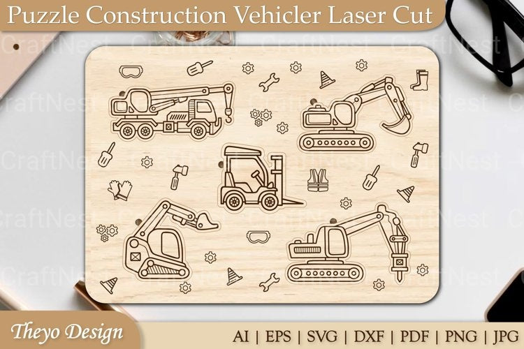 Construction Vehicle Puzzle SVG