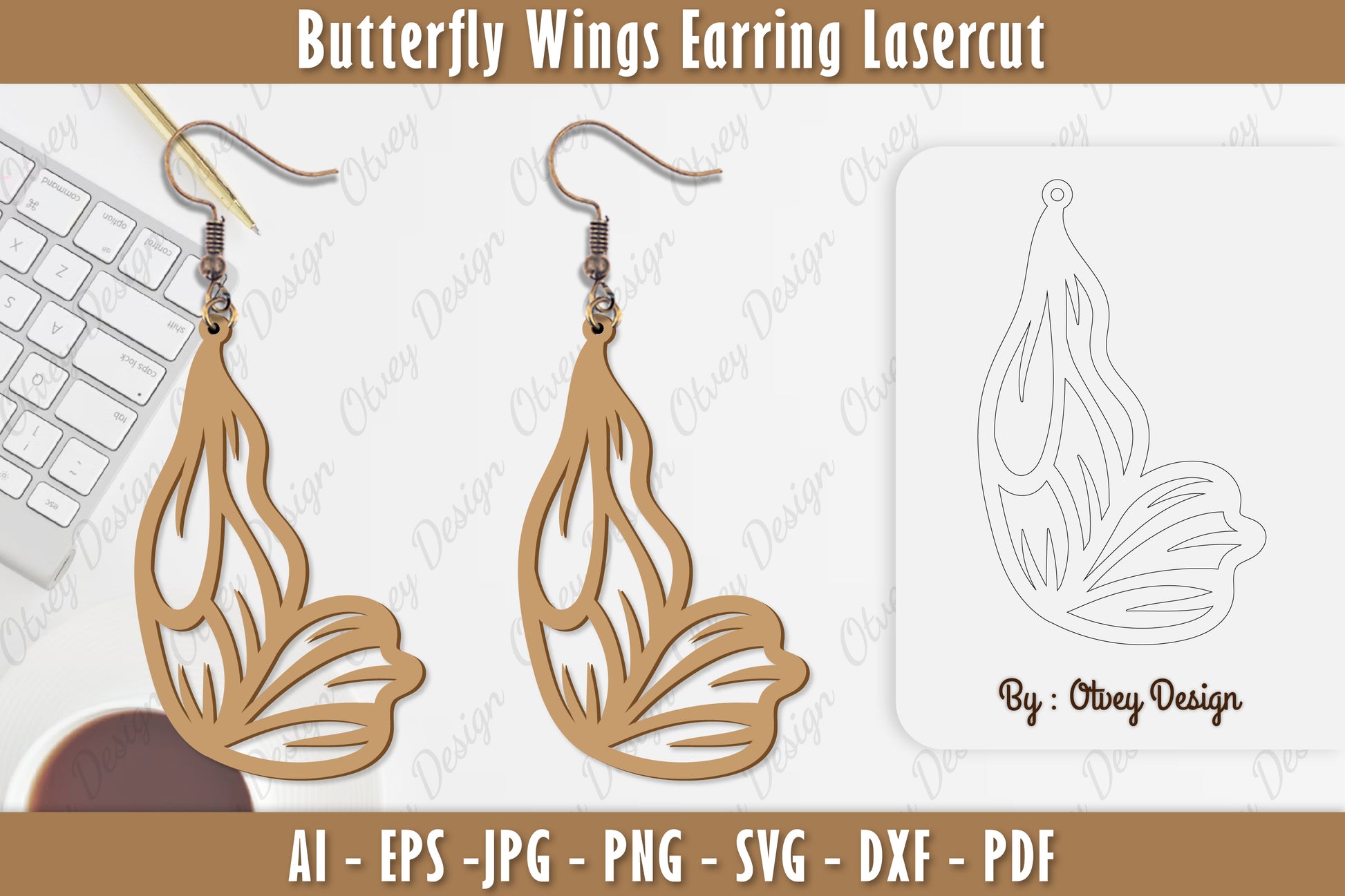 Butterfly Earring Lasercut SVG Bundle 9 - CraftNest - Digital Crafting and Art