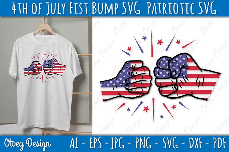 4th of July Patriotic Fist Bump SVG Bundle 6 - CraftNest - Digital Crafting and Art