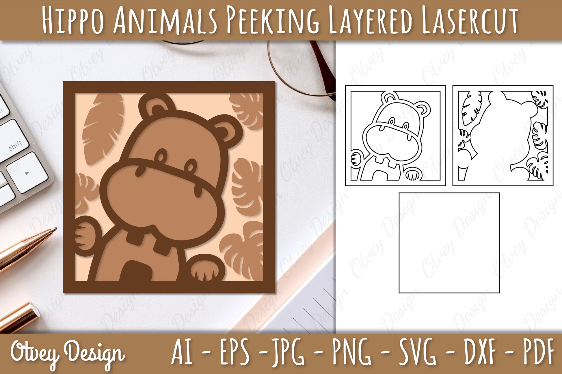 Animals Peeking Layered Lasercut SVG Bundle 8 - CraftNest - Digital Crafting and Art